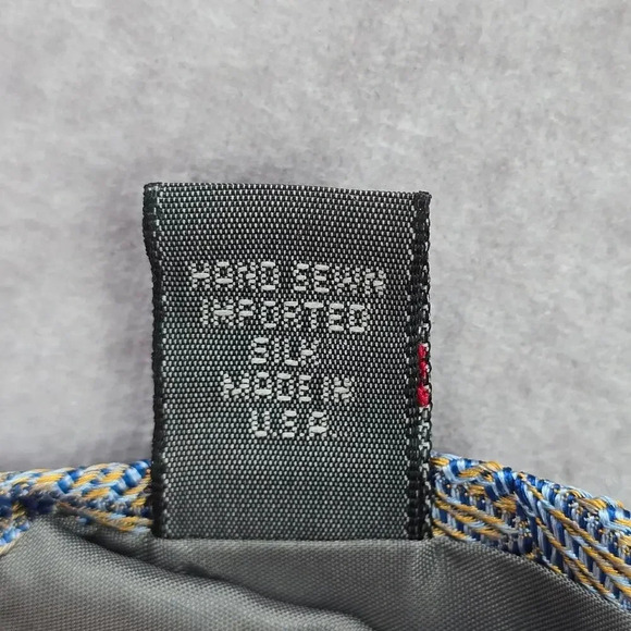 Robert Talbott Blue Orange Weave Geometric Repp Stripe Silk Men's Neck Tie - Picture 5 of 6